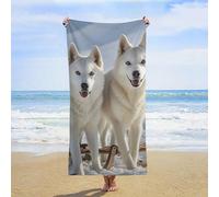 MXZERFKGLA Oversized Beach Towel 160x80cm Sand Free Quick Dry Absorbent Bath Towels Microfiber Thin Lightweight Pool Towels Husky Dogs Beach Towel for Travel Vacation Essentials Adult Gift