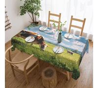 MXZERFKGLA Rectangle Tablecloth 137x183 cm Waterproof Tablecloth for Dining Tables Kitchen Farmhouse Tablecloths cows grazing Table Cloth Wrinkle Free Table Cover for Dining Buffet Wedding Party