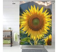 MXZERFKGLA Shower Curtain Set with 12 Hooks Waterproof Fabric Washable Curtain Modern Farmhouse Bath Curtains The most beautiful sunflower Shower Curtains for Bathroom Bathtub Decoration 60x72 Inches