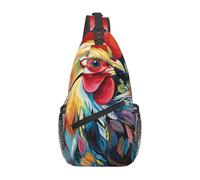 MXZERFKGLA Sling Backpack Cross Chest Bag Art colorful Chicken Sling Bag Crossbody Bags for Women Men Travel Daypack