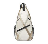 MXZERFKGLA Sling Backpack Cross Chest Bag Profile Geometric Ivory Gold Sling Bag Crossbody Bags for Women Men Travel Daypack