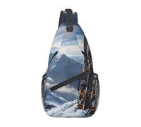 MXZERFKGLA Sling Backpack Cross Chest Bag Skis on mountain Sling Bag Crossbody Bags for Women Men Travel Daypack