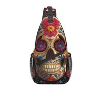 MXZERFKGLA Sling Backpack Cross Chest Bag Sugar Skulls Sling Bag Crossbody Bags for Women Men Travel Daypack