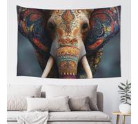 MXZERFKGLA Tapestry Wide Wall Hanging Tapestries Lightweight Art Wall Blanket Beautiful Elephant Tapestry Vintage Mural Home Decor Aesthetic Tapestries for Bedroom Dorm Living Room 60x40 Inch