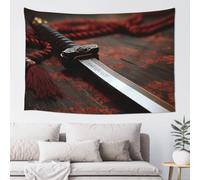 MXZERFKGLA Tapestry Wide Wall Hanging Tapestries Lightweight Art Wall Blanket Japan Samurai Sword Tapestry Vintage Mural Home Decor Aesthetic Tapestries for Bedroom Dorm Living Room 60x40 Inch
