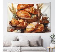MXZERFKGLA Tapestry Wide Wall Hanging Tapestries Lightweight Art Wall Blanket Painted Bread Tapestry Vintage Mural Home Decor Aesthetic Tapestries for Bedroom Dorm Living Room 60x40 Inch