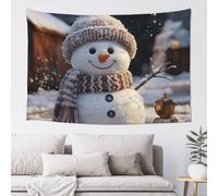 MXZERFKGLA Tapestry Wide Wall Hanging Tapestries Lightweight Art Wall Blanket Snowman Tapestry Vintage Mural Home Decor Aesthetic Tapestries for Bedroom Dorm Living Room 60x40 Inch