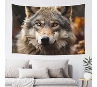 MXZERFKGLA Tapestry Wide Wall Hanging Tapestries Lightweight Art Wall Blanket Wild Wild Gray Wolf Tapestry Vintage Mural Home Decor Aesthetic Tapestries for Bedroom Dorm Living Room 60x40 Inch