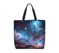 MXZERFKGLA Tote Bag for Women Reusable Grocery Bags Universe Galaxy Space Tote Bag Shopping Bags with Inner Pocket