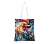 MXZERFKGLA Tote Bag Reusable Shopping Bags Art colorful Chicken Tote Bag Grocery Bags Casual Shoulder Handbag