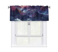 MXZERFKGLA Window Valance Kitchen Curtains 54 x 18 Inch Galaxy Valances for Windows Curtain Valance Vintage Short Window Treatment for Kitchen Dining Room Bathroom Bedroom Home Decor