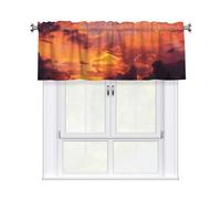 MXZERFKGLA Window Valance Kitchen Curtains 54 x 18 Inch Sunset at dusk Valances for Windows Curtain Valance Vintage Short Window Treatment for Kitchen Dining Room Bathroom Bedroom Home Decor
