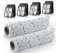 MXZONE 2 Pack Multi-Surface Brush Rolls 2787 and 4 Pack Vacuum Filters 1866 for Bissell CrossWave Max 2554 2554A 2590 2593 2596 for HydroSteam 35151 35152 3513 3518, Replacement Part 1618638 & 1608684
