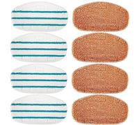 MXZONE 8 Pack Steam Mop Replacement Pads Compatible with PurSteam Steam Mop Cleaner 10-in-1, 4 Upgraded Ultra Cleaning Pads + 4 Microfiber Steamer Washable Reusable Pads Replacement