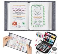 MXZWOC Embroidery Stitch Book Kits,2026 New Embroidery Books,DIY Embroiderer Kit with Embroiderer Guide,Calm Stitch Embroidered Book Perfect for Craft Lovers