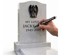 MXZWOC Golden Tombstone Marker Pen,Waterproof Tombstone Restoration Marker,Strong Coverage Stone Paint Pen for Headstone Inscriptions,Grave Marker Touch Up for Memorial Plaques&Letters(black)