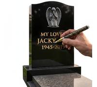 MXZWOC Golden Tombstone Marker Pen,Waterproof Tombstone Restoration Marker,Strong Coverage Stone Paint Pen for Headstone Inscriptions,Grave Marker Touch Up for Memorial Plaques&Letters(Gold)