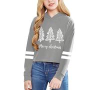 My 1st Christmas Baby Boy Reindeer Costume Kids Toddler Outfit First Outfits Girls Long Sleeve Letter Print Solid Color Casual Hooded Sweatshirt Top for Youth and Teen Fashion Outerwear Grey