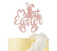 My 1st Easter Cake Topper Easter Birthday Party Decoration Happy Easter Cake Decoration Rose Gold Glitter