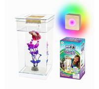 My 1st Fish Tank™ : Gen 2, Mini Fish Tank Aquarium Starter Kit 1 gal, Professional for Betta, Easny Maintain, Self Cleaning System-Only Add Water, Beautiful Color Changing LED Light, Color Box