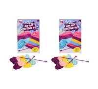 My 1st Knitting Set, Design and Create Your Own, Perfect for Beginners and Children, Kit Includes Instructions, Coloured Wool and Needles (2 Pack)