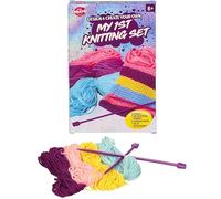 My 1st Knitting Set, Design and Create Your Own, Perfect for Beginners and Children, Kit Includes Instructions, Coloured Wool and Needles