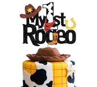 My 1st Rodeo Cake Topper Western Cowboy 1st Cake Decorations for First Birthday Boy Girl Glitter My First Rodeo Birthday Decorations Baby Shower Party Supplies