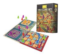 MY 2 in 1 Traditional Board Game Set Snakes & Ladders & Ludo MY Multicolor