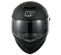 MY 936 Modular Flip-Up Motorcycle Helmet, Integrated Sun Visor, Matte Black, Size L