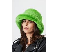 My Accessories London Women's Oversized Faux-Fur Plush Bucket Hat in Green My Accessories London Green One Size