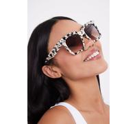 My Accessories London Women's Oversized Square Sunglasses in Milky Tortoiseshell in White My Accessories London White One Size