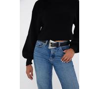 My Accessories London Women's Sculptural Pointed Square Buckle Belt in Black | Size: Medium My Accessories London Black M
