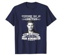 My Addiction Dean Winchester Cotton Shirt Navy Blue
