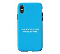My Agents Ship While I Game Coder Hackathons Humor Meme Case for iPhone X/XS