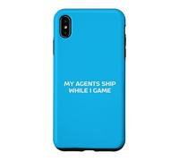 My Agents Ship While I Game Coder Hackathons Humor Meme Case for iPhone XS Max