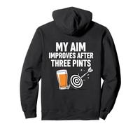 My Aim Improves After Three Pints Funny Darts Tee Pullover Hoodie