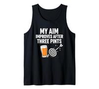 My Aim Improves After Three Pints Funny Darts Tee Tank Top
