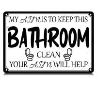 My Aim Is To Keep the BathroomYour Aim Will Help Metal Tin Signs Funny Vintage Tin Sign Wall Art Decor Iron Poster for Home Farmhouse Bar Cafe Pub Garage Man Cave Bathroom Gifts 12 x 8 Inch