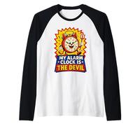 My Alarm Clock is THE Devil Funny Raglan Baseball Tee