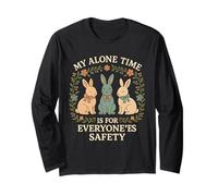 My Alone Time is for Everyone'es Safety Vintage Bunny Long Sleeve T-Shirt