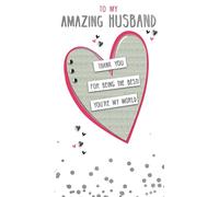 My Amazing Husband Shining Love Surprise Hand-Finished Champagne Birthday Card JGS769