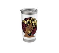 My Ancestors Dreams Maroon Red Burgundy Ruby Afro Woman Stainless Steel Insulated Tumbler