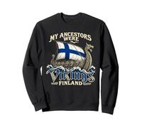 My Ancestors Were Vikings Finland Flag Longship Vintage Sweatshirt
