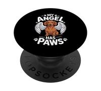 My Angel Has Paws Dachshund Memorial Dog PopSockets Adhesive PopGrip