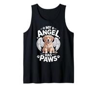 My Angel Has Paws Golden Retriever Memorial Dog Wings Tank Top