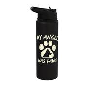 My Angel Has Paws Pet Lover Devotion Stainless Steel Insulated Water Bottle
