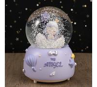 My Angel Musical Snow Globe Light Up Music Box with Colorful Lights Rotating Melody Musical Artware Novelty Manual Snowfall Melody Artware Desktop Ornament for Christmas Birthday Valentine Gift