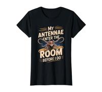 My Antennae Enter the Room Before I Do Longhorn Beetle Value Graphic T-Shirt, Women, Black, M
