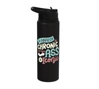 My Anxiety is Chronic but This Ass is Iconic Body Positivity Stainless Steel Insulated Water Bottle