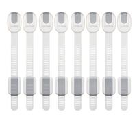 MY AR Store Child Safety Cupboard Lock, Child Safety Strap, 10 Pack Adjustable Cupboard Locks for Children Baby, Child Locks for Kitchen Cabinet Cupboards Fridge Refrigerator Drawer (8, One Size)